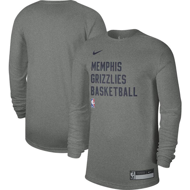 Men's Memphis Grizzlies Heather Gray 2023/24 Legend On-Court Practice Long Sleeve T-Shirt
